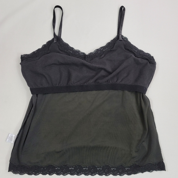 Velvet And Lace Spaghetti Strap Top Sz L By Coldwater Creek - Picture 10 of 16